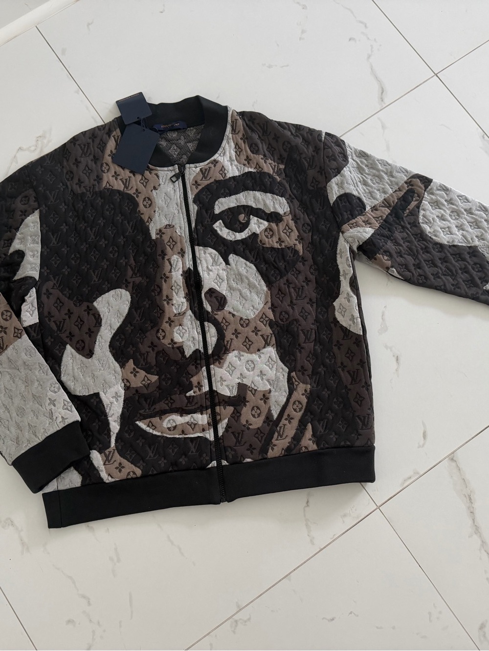 Louis Vuitton Quilted Graphic Bomber Jacket - Black, Gray, Brown